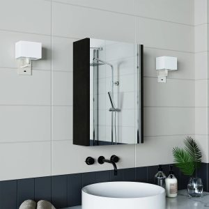 Pasqyrë me dollap banjoje - Atlantic<span> - </span>40cm x 16cm x 60cm, Anthracite