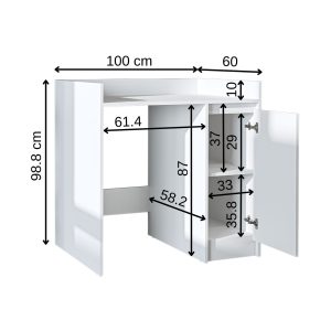 RoomArt-2820-çamaşır makinesi dolabı-derin-beyaz-3