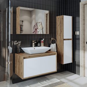 Set për banjo Atlantic 3 Pjesësh<span> - </span>White Pine, 85 cm x 45 cm x 45 cm