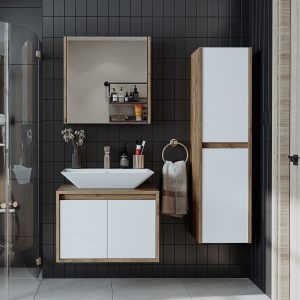 Set për banjo Atlantic 3 Pjesësh<span> - </span>White Pine, 65 cm x 45 cm x 45 cm