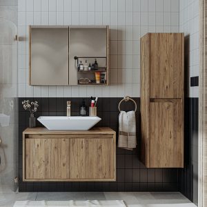 Set për banjo Atlantic 3 Pjesësh<span> - </span>Pine, 85 cm x 45 cm x 45 cm