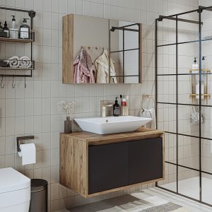 Atlantic Set 2 Pjesësh<span> - </span>Anthracite Pine, 85cm x 45 cm x 45 cm