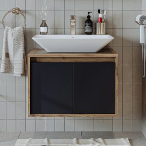 Dollap për banjo me Lavaman – Atlantic<span> - </span>Anthracite Pine, 65cm x 45cm x 45cm