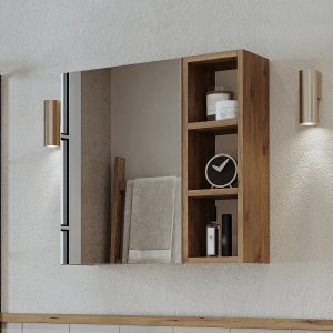 Pasqyrë me dollap banjoje – Lotus<span> - </span>65cm x 16 cm x 60 cm