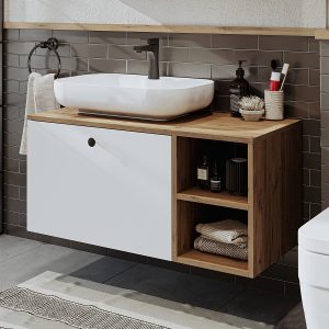 Dollap për banjo me Lavaman – LOTUS<span> - </span>White Pine, 95cm x 45cm x 45cm