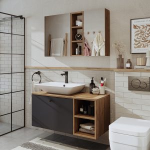 Lotus Set 2 pjesësh<span> - </span>Anthracite Pine, 95cm x 45cm x 45cm